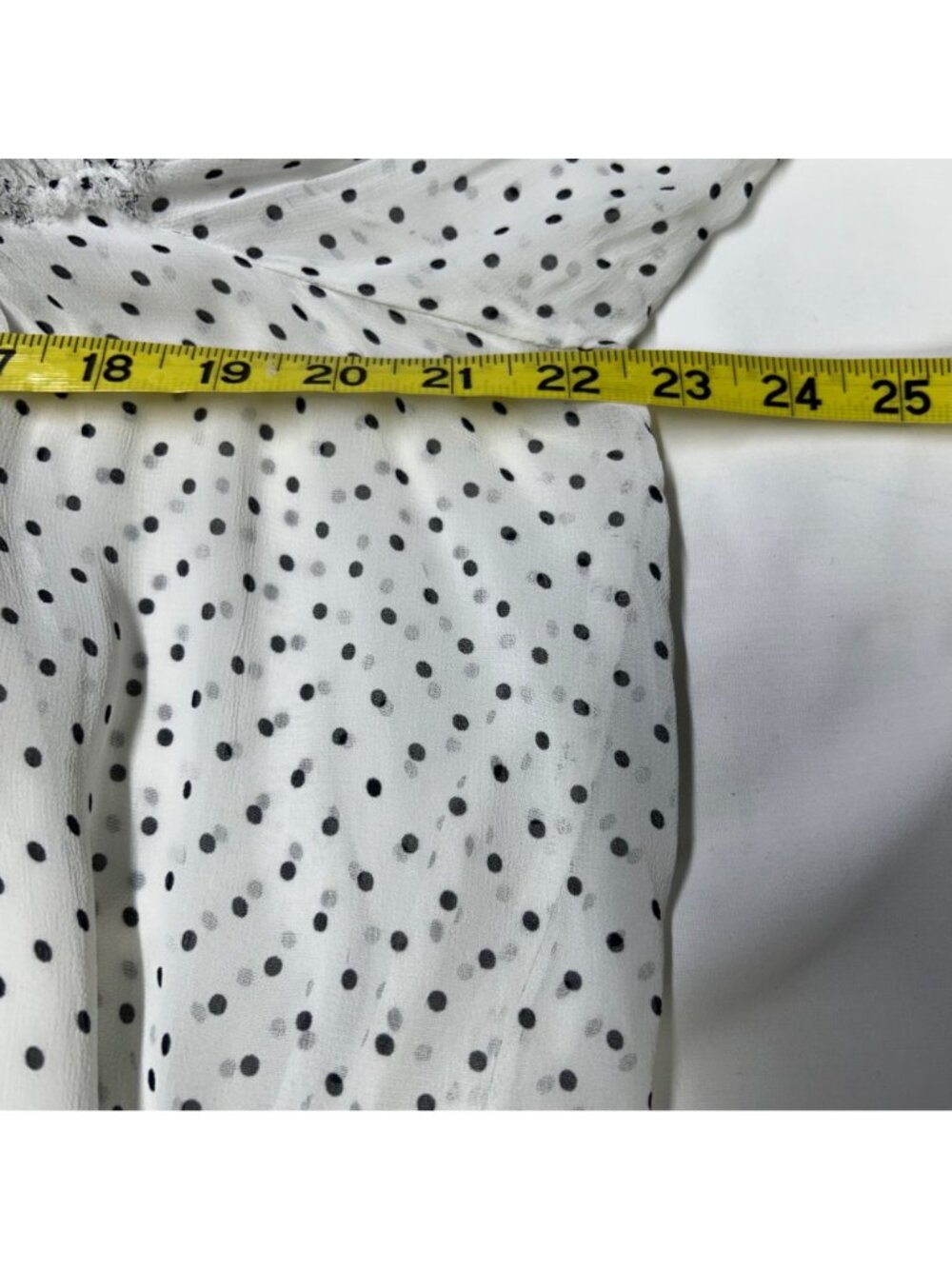 ANTHROPOLOGIE Long Sleeve Smocked Tiered Maxi Dress L White/Black Polka Dot - Picture 13 of 16